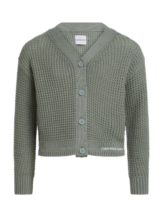 Calvin Klein Girls Grid Waffle Cardigan - Main Image