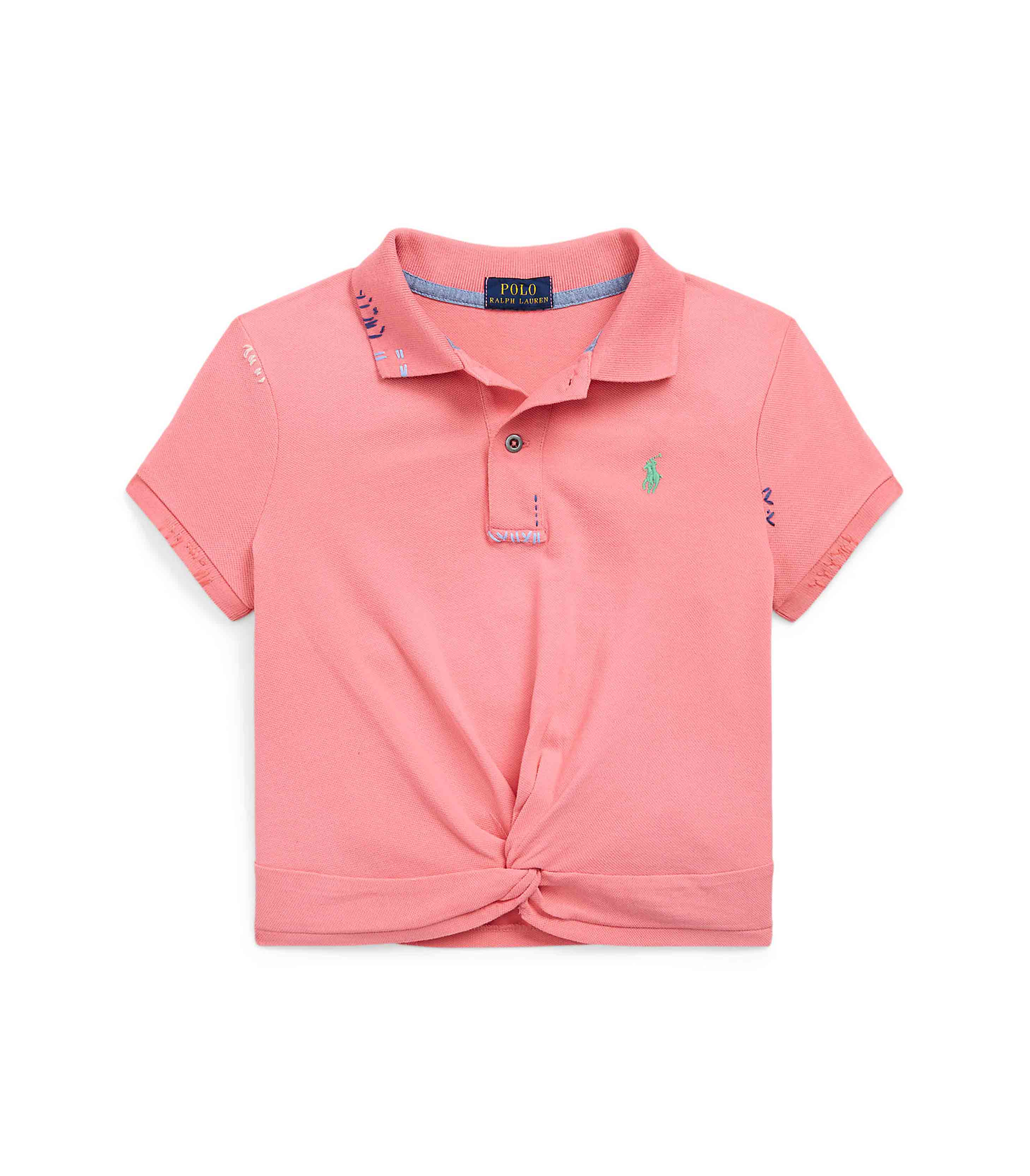 Polo Ralph Lauren Girls Embroidered Cotton Mesh Polo Shirt