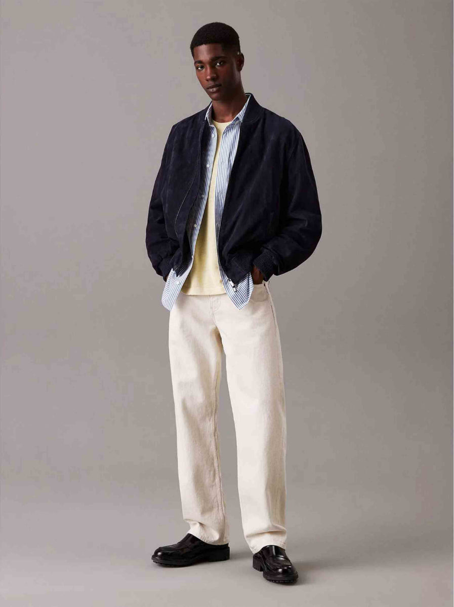 Suede Leather Jacket Blue Suede Bomber Jacket Mens Blue Leather