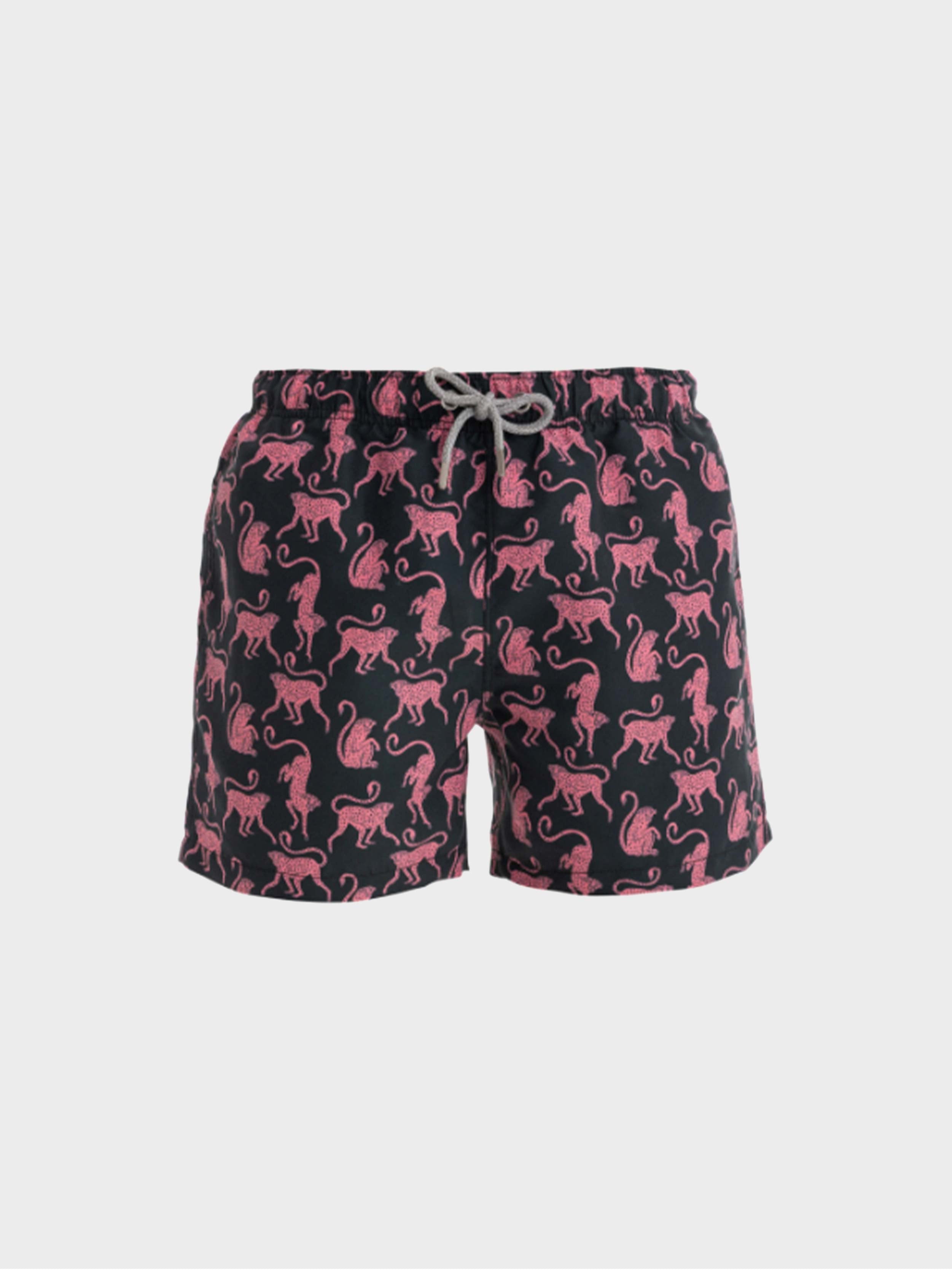 KAI Collection Men's Pink Monkeys Swim Shorts - Main Image