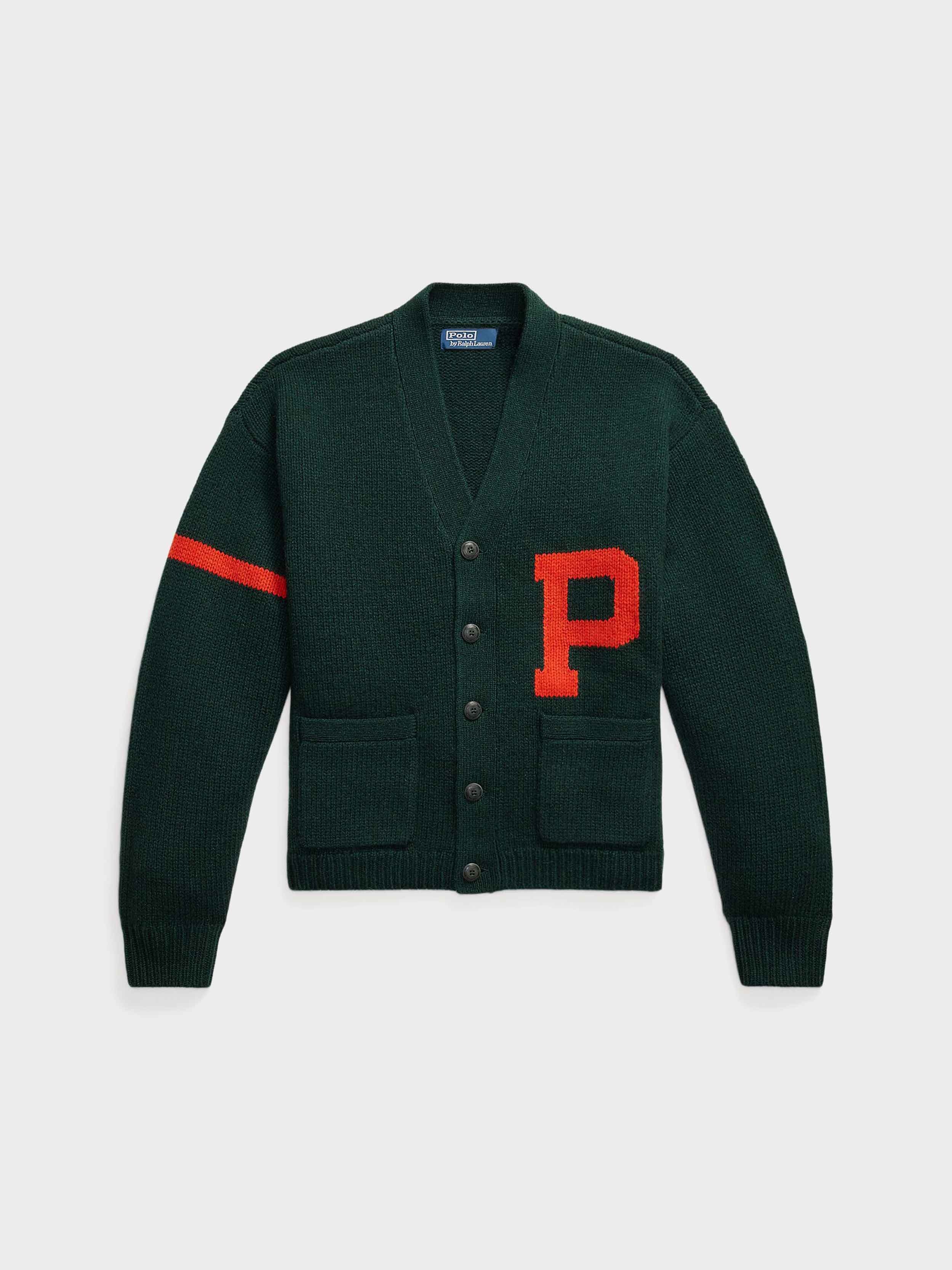 Polo Ralph Lauren Men's Wool V-Neck Letter Cardigan