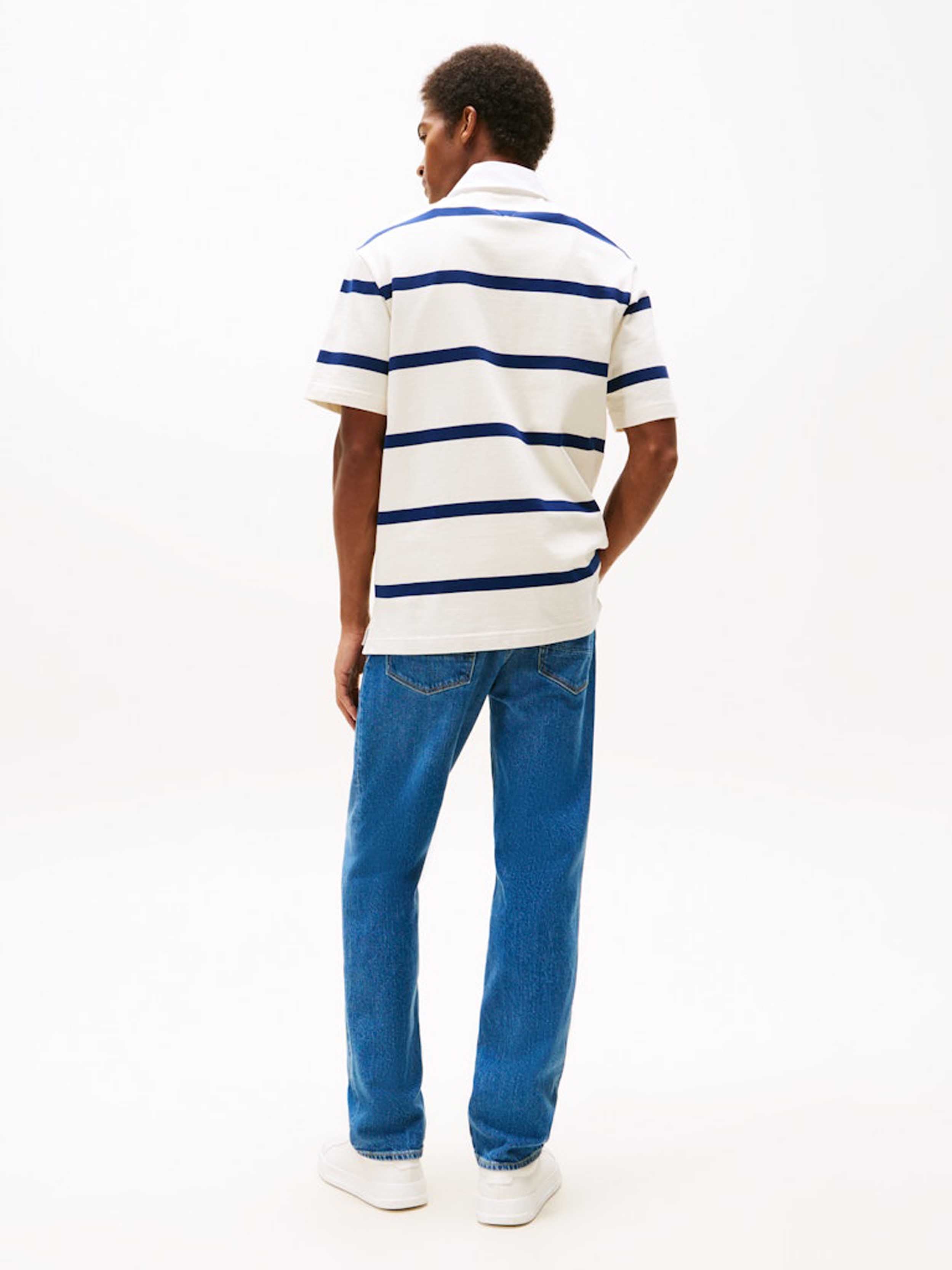 White / Navy Stripe
