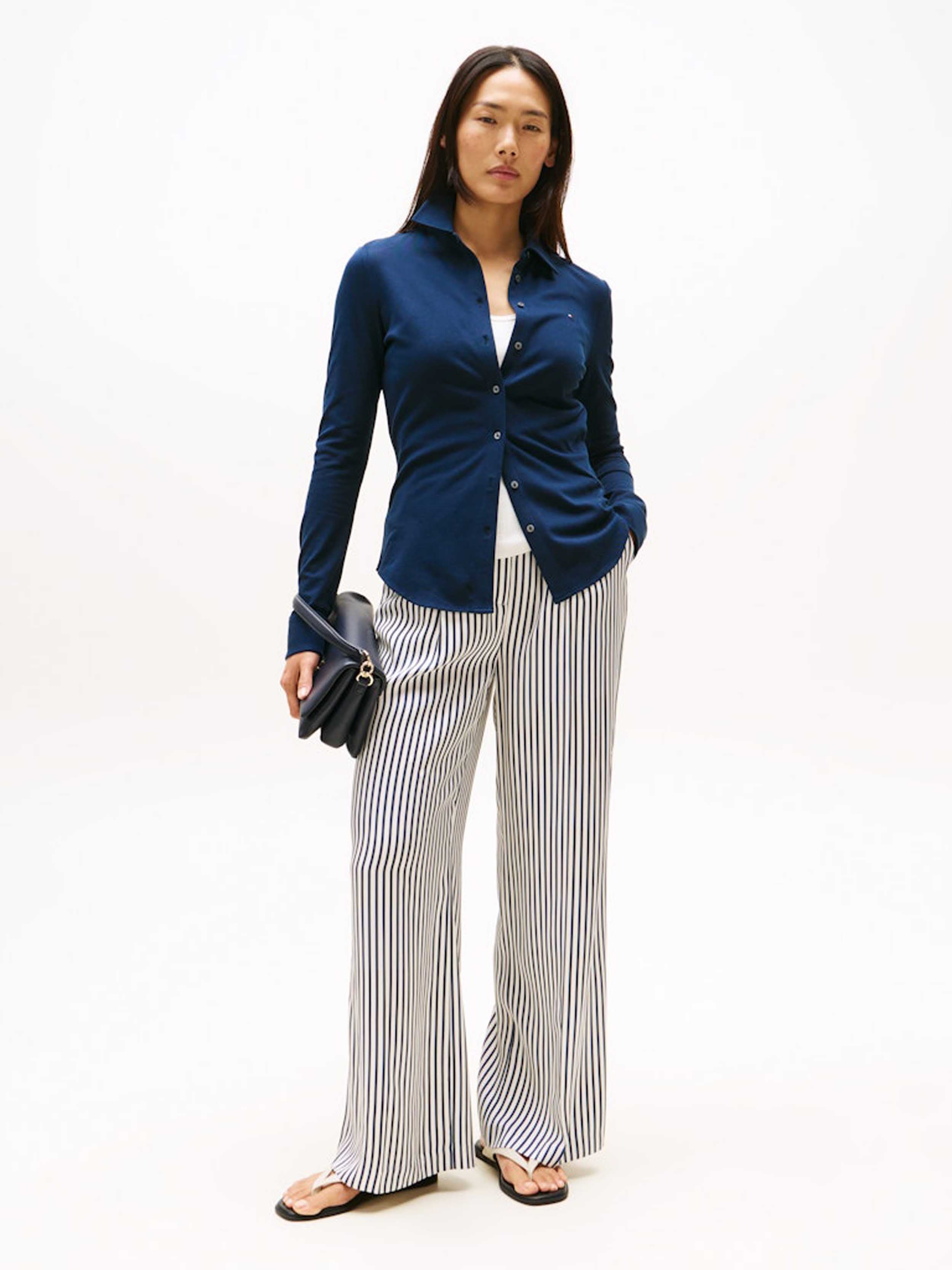 White / Navy Stripe