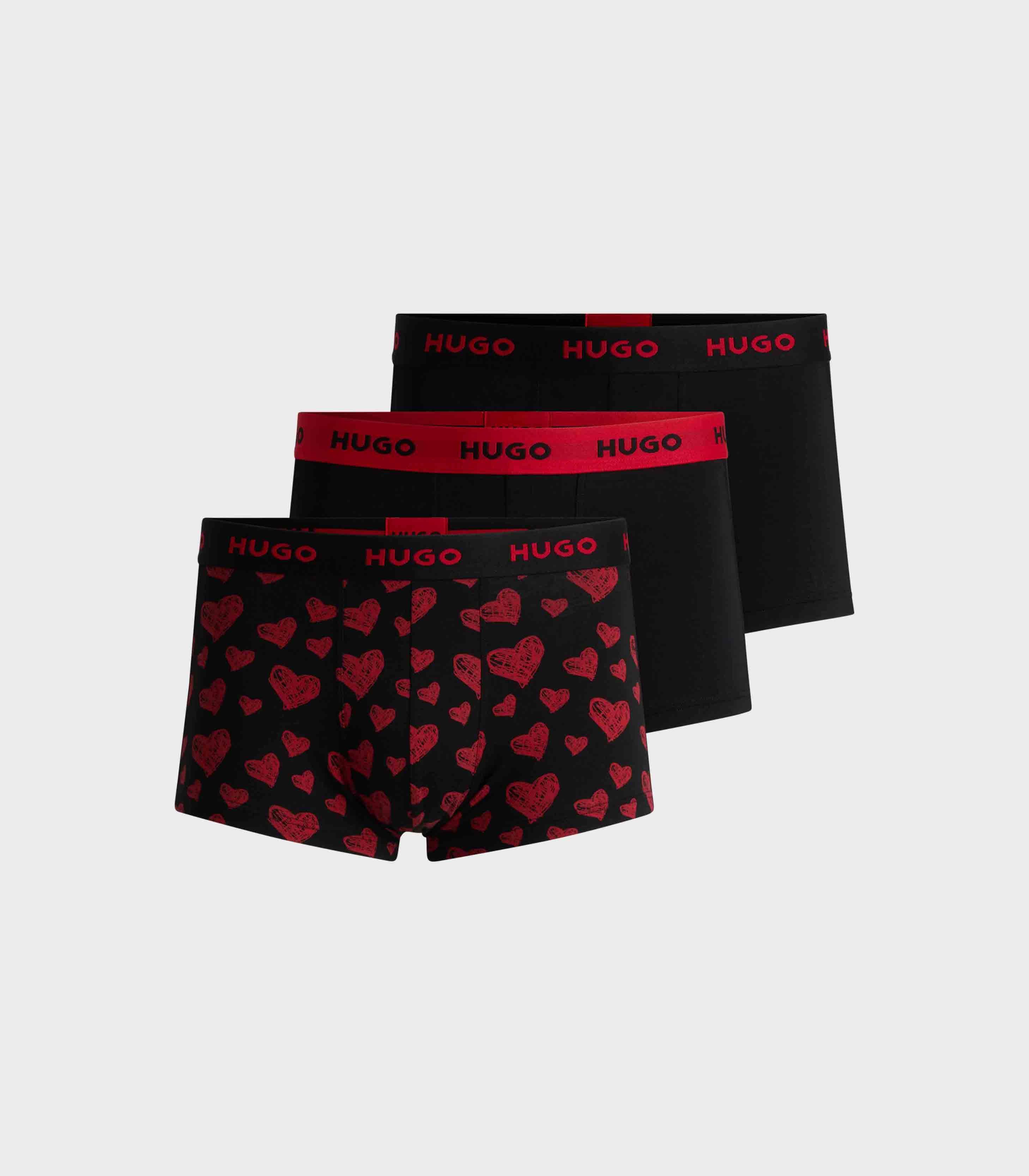 HUGO - Men's Pack Of 3 Stretch-Cotton Trunks With Logo Waistbands – O'five