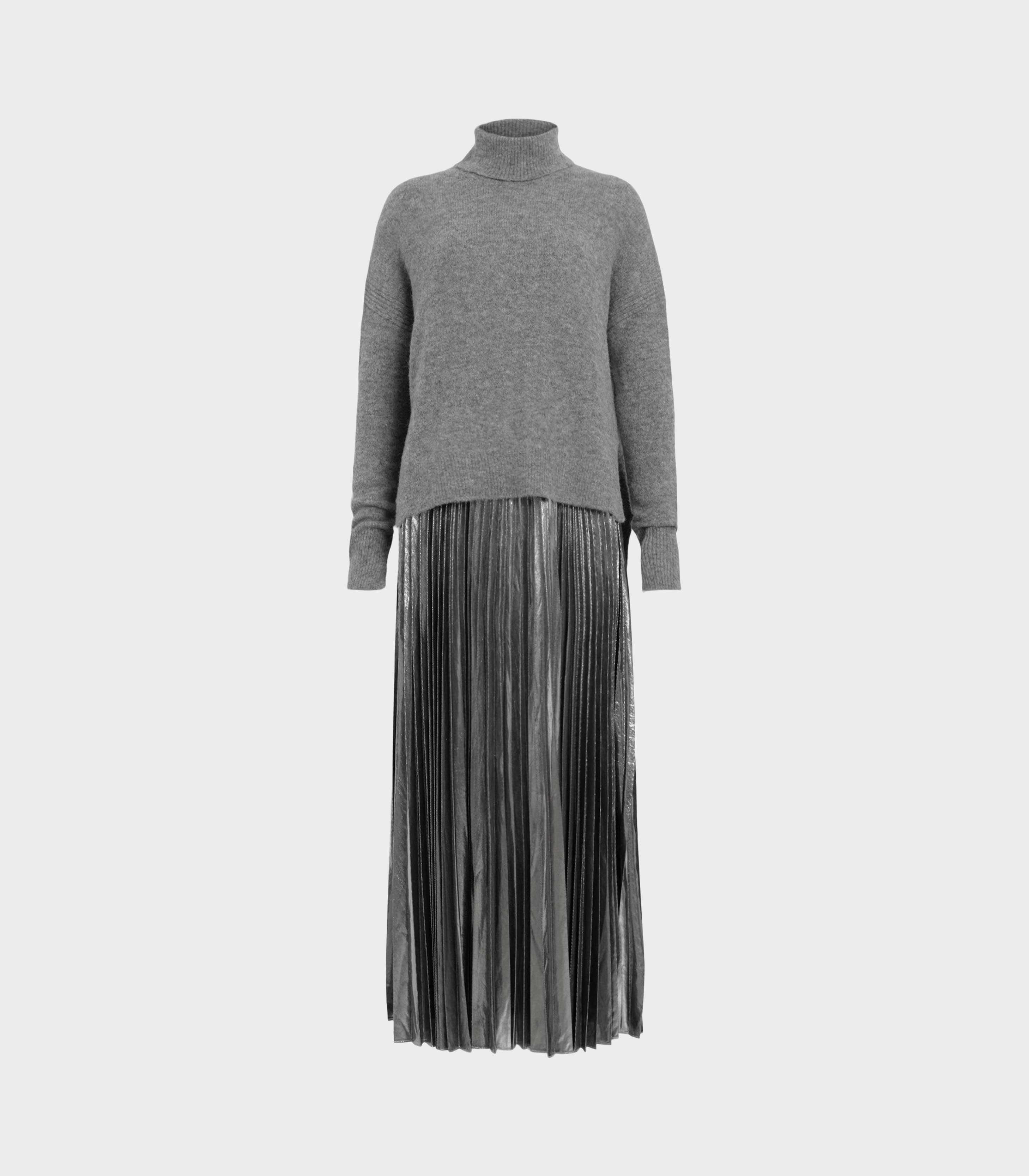 allsaints spark 2 in 1 pleated maxi dress AllSaints Women's Spark 2-In-1 Maxi Dress, Brown, Size S