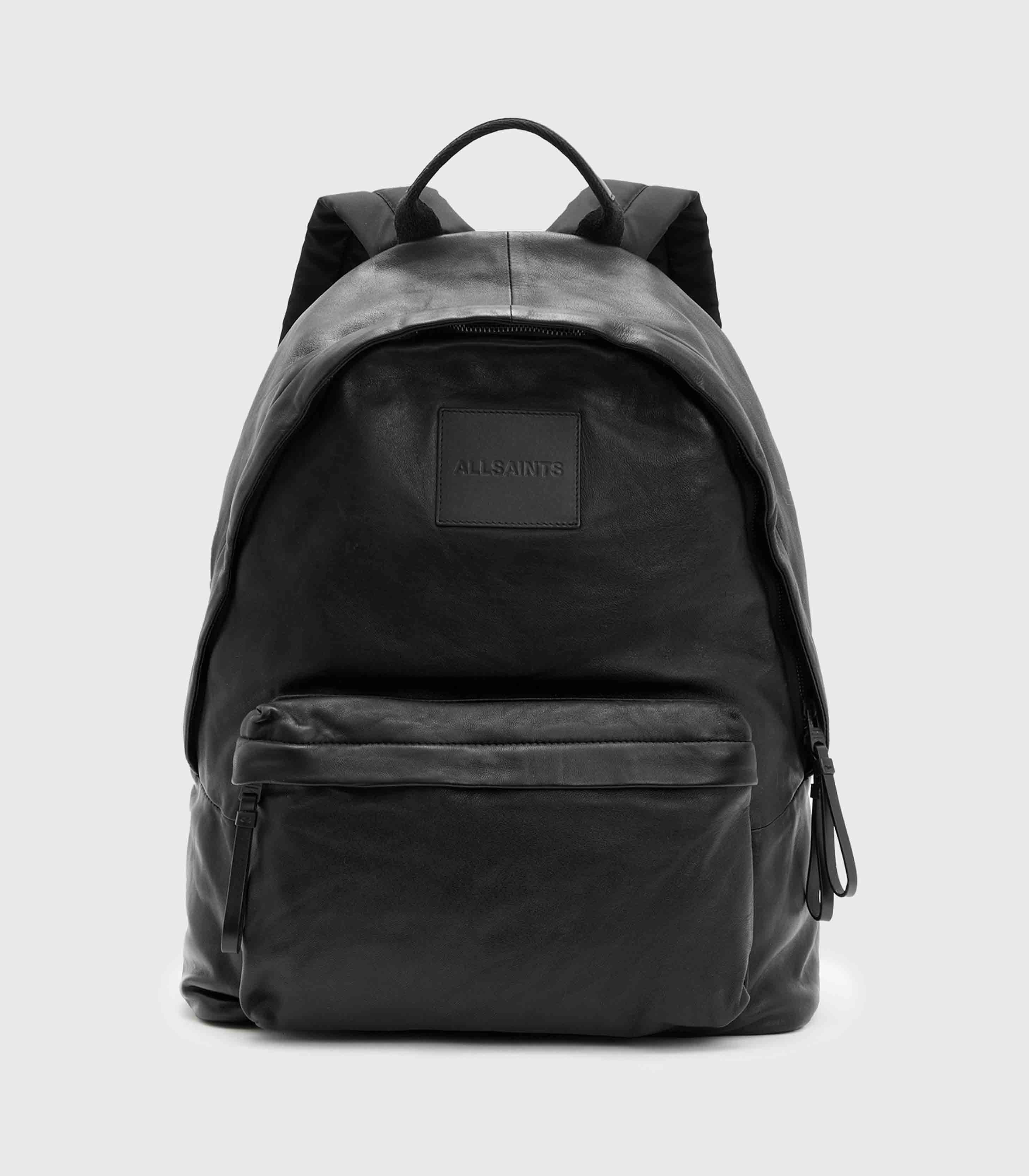 Allsaints - carabiner embossed logo leather backpack
 - men