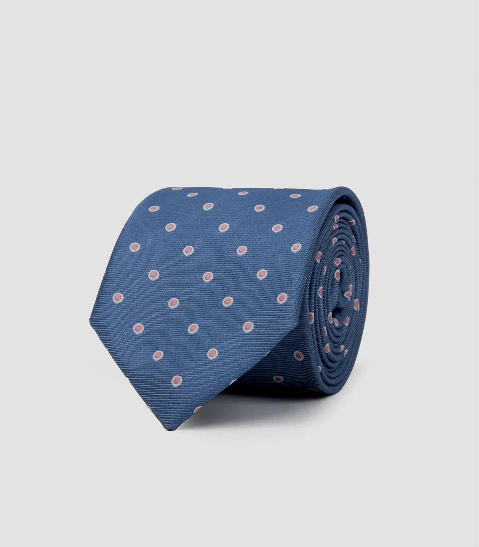 Dan john - blue polka dots jacquard tie - men